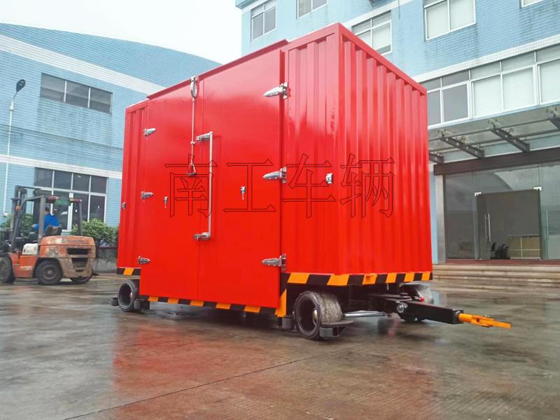 3吨双牵引箱式168体育官方网站(中国)有限公司 无动力叉车牵引工具拖车